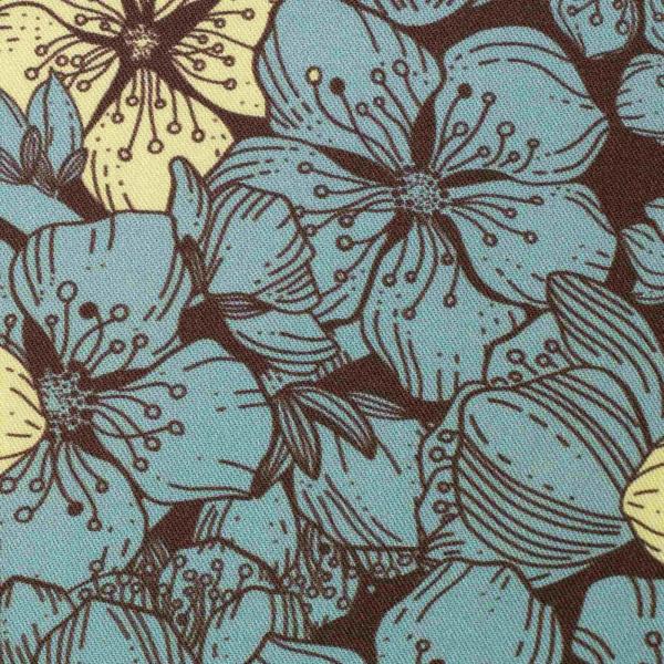 Viskose Florecita by Bienvenido Colorido mint/gelbe Blüten, braun